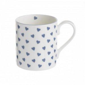 ROY KIRKHAM FINE BONE CHINA | BLUE HEARTS SET OF 6 LARCH MUGS